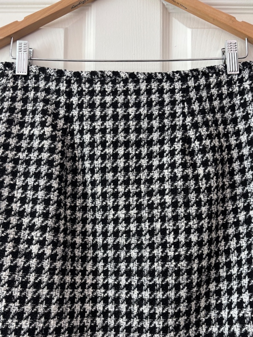 Maison d'Amelie Tweed Mini Skirt - Black & White Houndstooth Size 6 - Picture 5 of 10